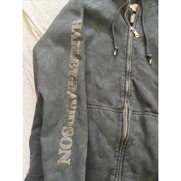 Harley-Davidson Mens Black 105th Anniversary American Full-Zip Hoodie Size M - Picture 4 of 6